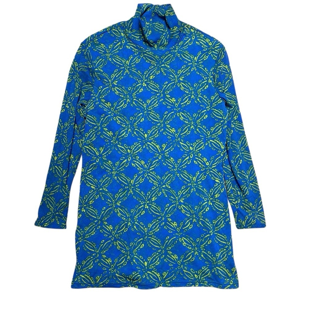 Sweet Pea by Stacy Frati Y2K Mock Neck Mesh Tunic Blouse Size Large